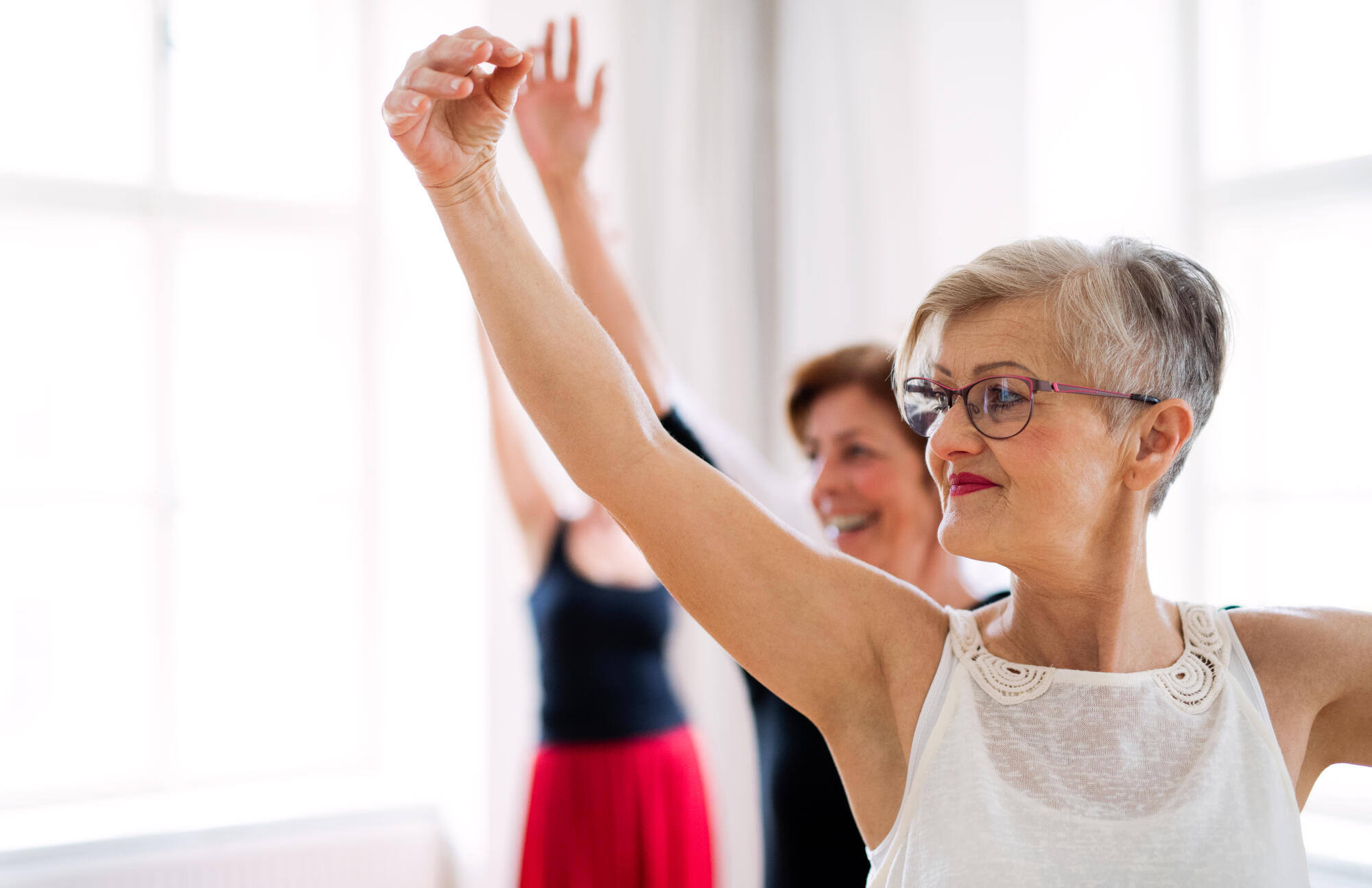 Group of senior female enjoying the dance