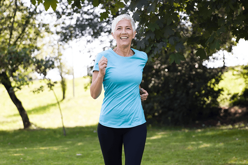 senior woman jogging